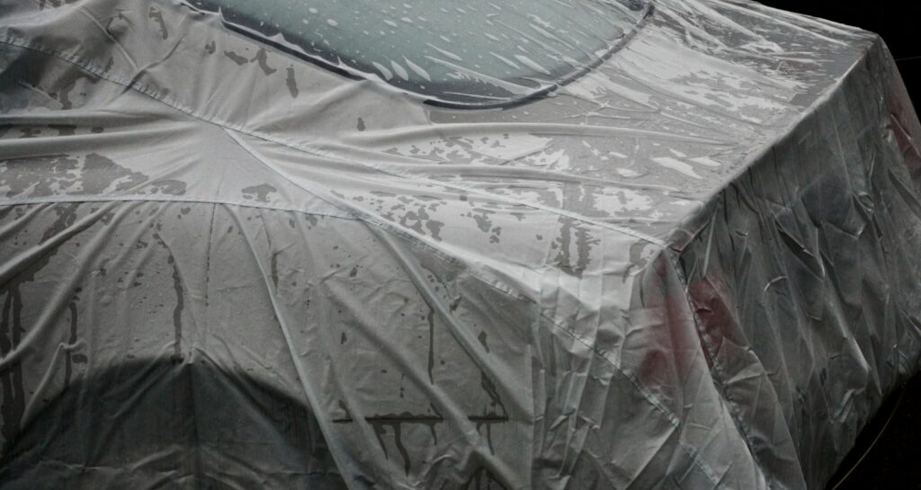 white and red tent cover